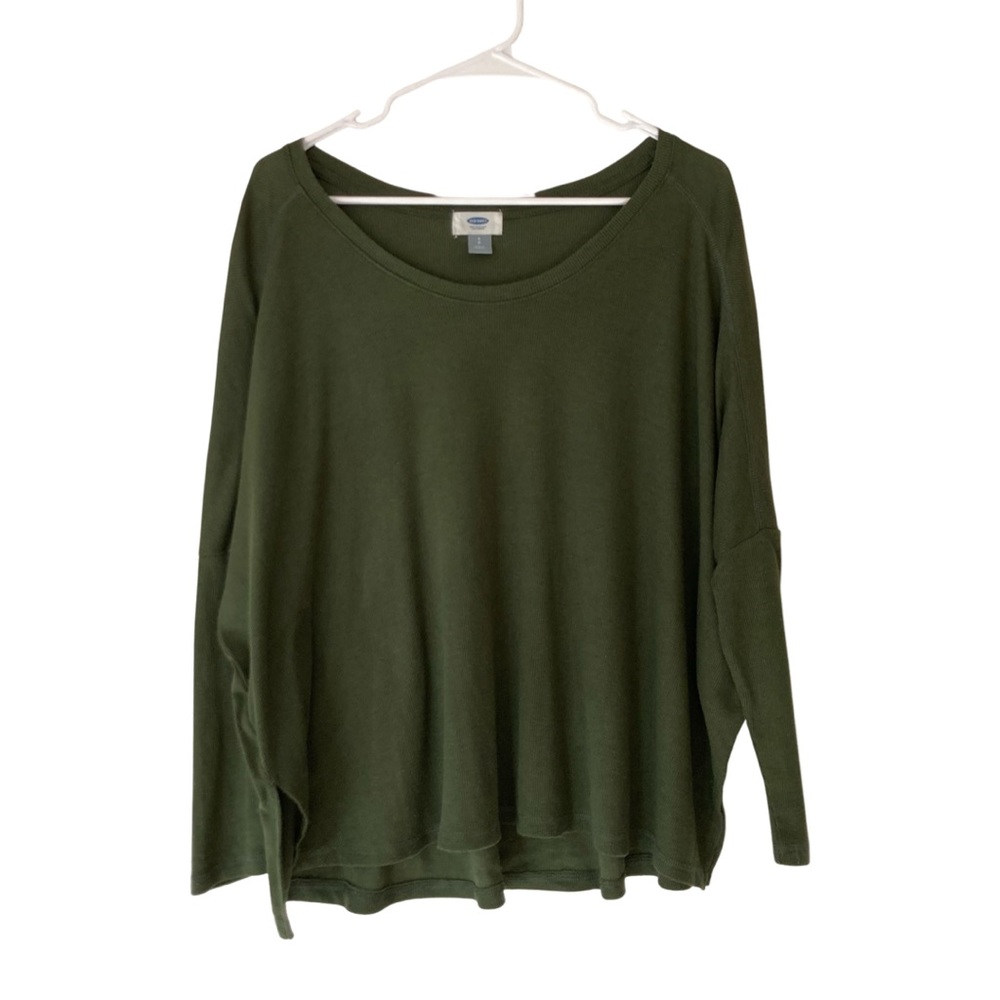 Old Navy Oversized Dark Olive Green Flowy Shirt